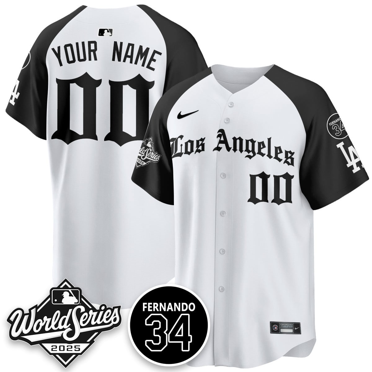 Los Angeles Dodgers 2025 Gothic NL Champions Custom Jersey - All Stitched