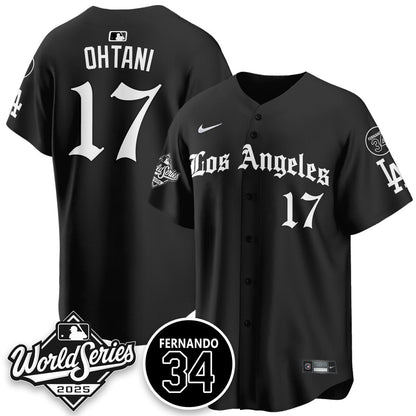 Los Angeles Dodgers 2025 Gothic NL Champions Jersey - All Stitched