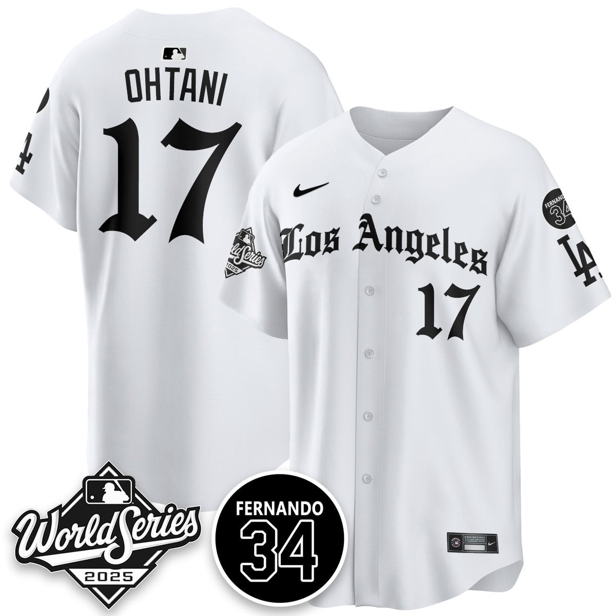 Los Angeles Dodgers 2025 Gothic NL Champions Jersey - All Stitched