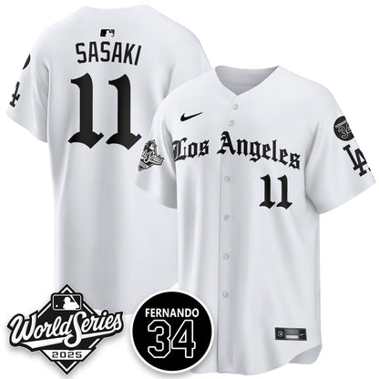 Los Angeles Dodgers 2025 Gothic NL Champions Jersey - All Stitched