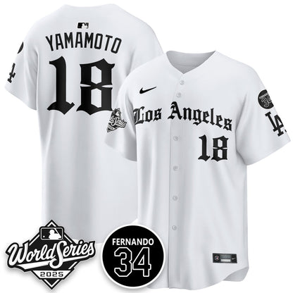 Los Angeles Dodgers 2025 Gothic NL Champions Jersey - All Stitched