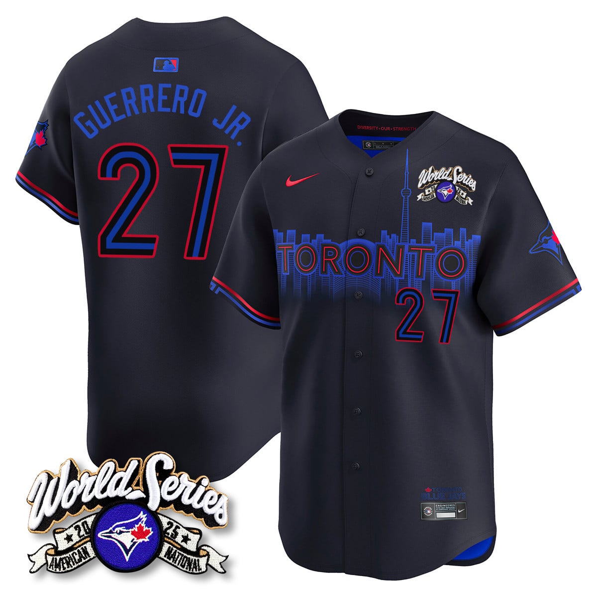 Toronto Blue Jays 2025 American League Champions Jersey - All Stitched