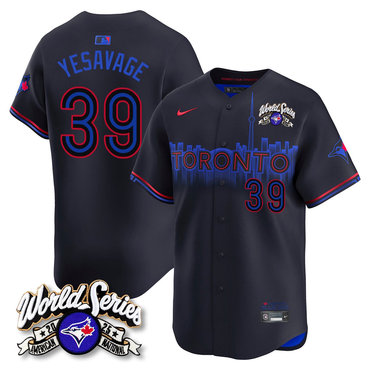 Toronto Blue Jays 2025 American League Champions Jersey - All Stitched