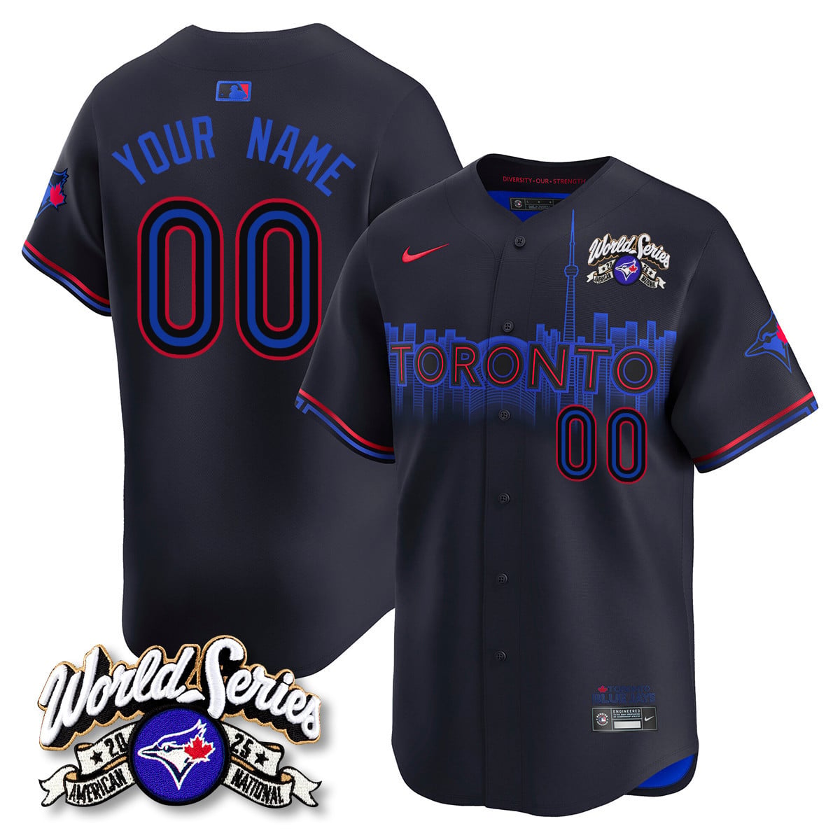 Toronto Blue Jays 2025 American League Champions Jersey - All Stitched