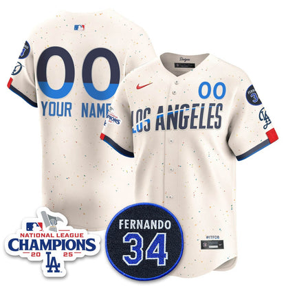 Custom Los Angeles Dodgers 2025 NL Champions Jersey - All Stitched