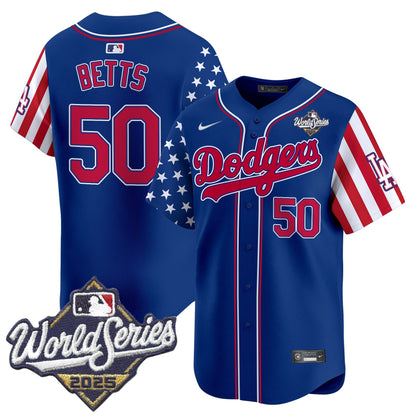 Men's Dodgers 2025 World Series Vapor Premier Limited Jersey - American Style - All Stitched