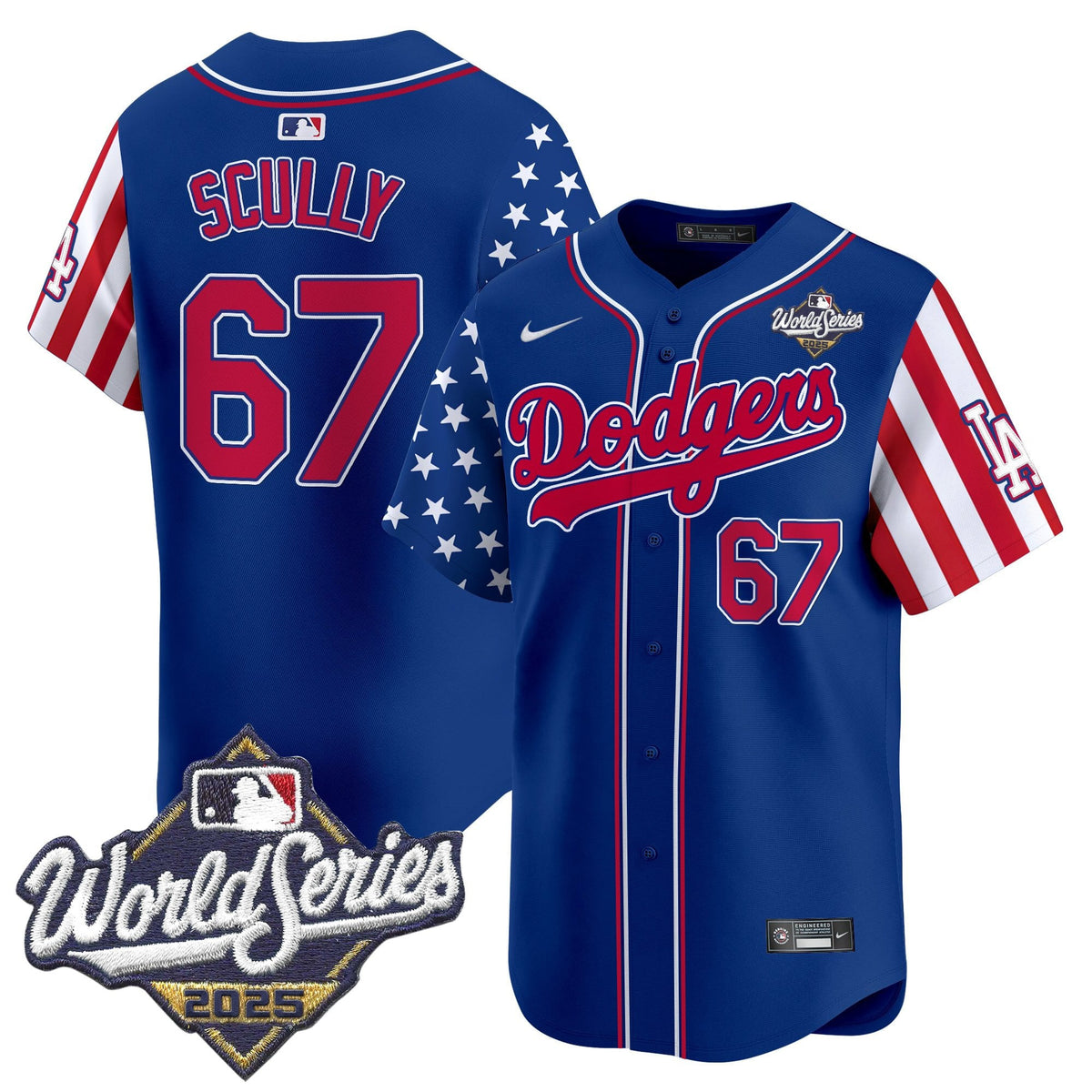 Men's Dodgers 2025 World Series Vapor Premier Limited Jersey - American Style - All Stitched