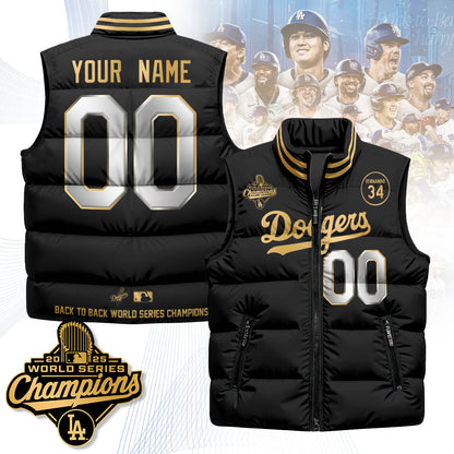 Los Angeles Dodgers 2025 World Series Champions Custom Puffer Vest