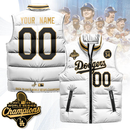 Los Angeles Dodgers 2025 World Series Champions Custom Puffer Vest