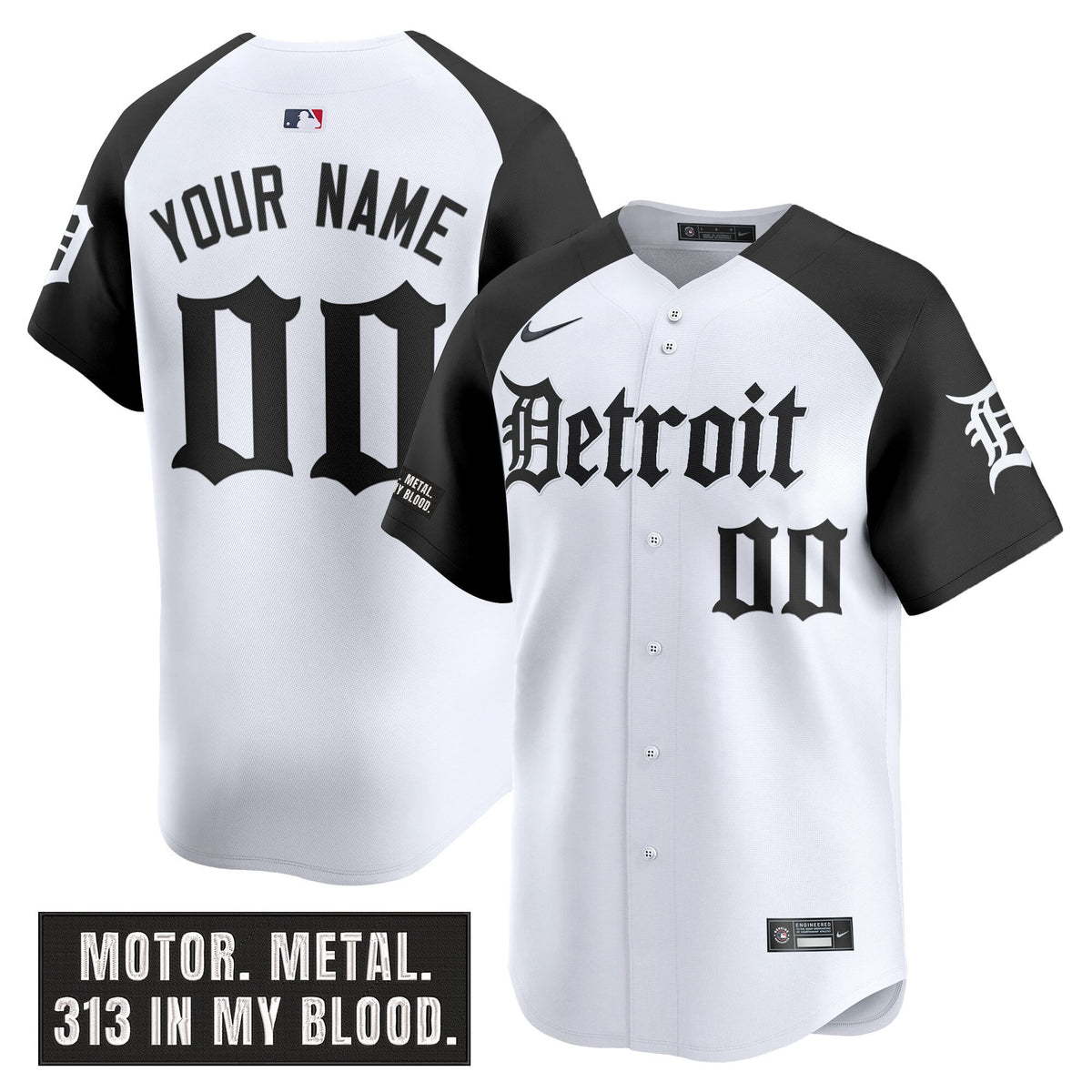 Detroit Tigers 'Motor Gothic Edition' Vapor Premier Limited Custom Jersey - All Stitched