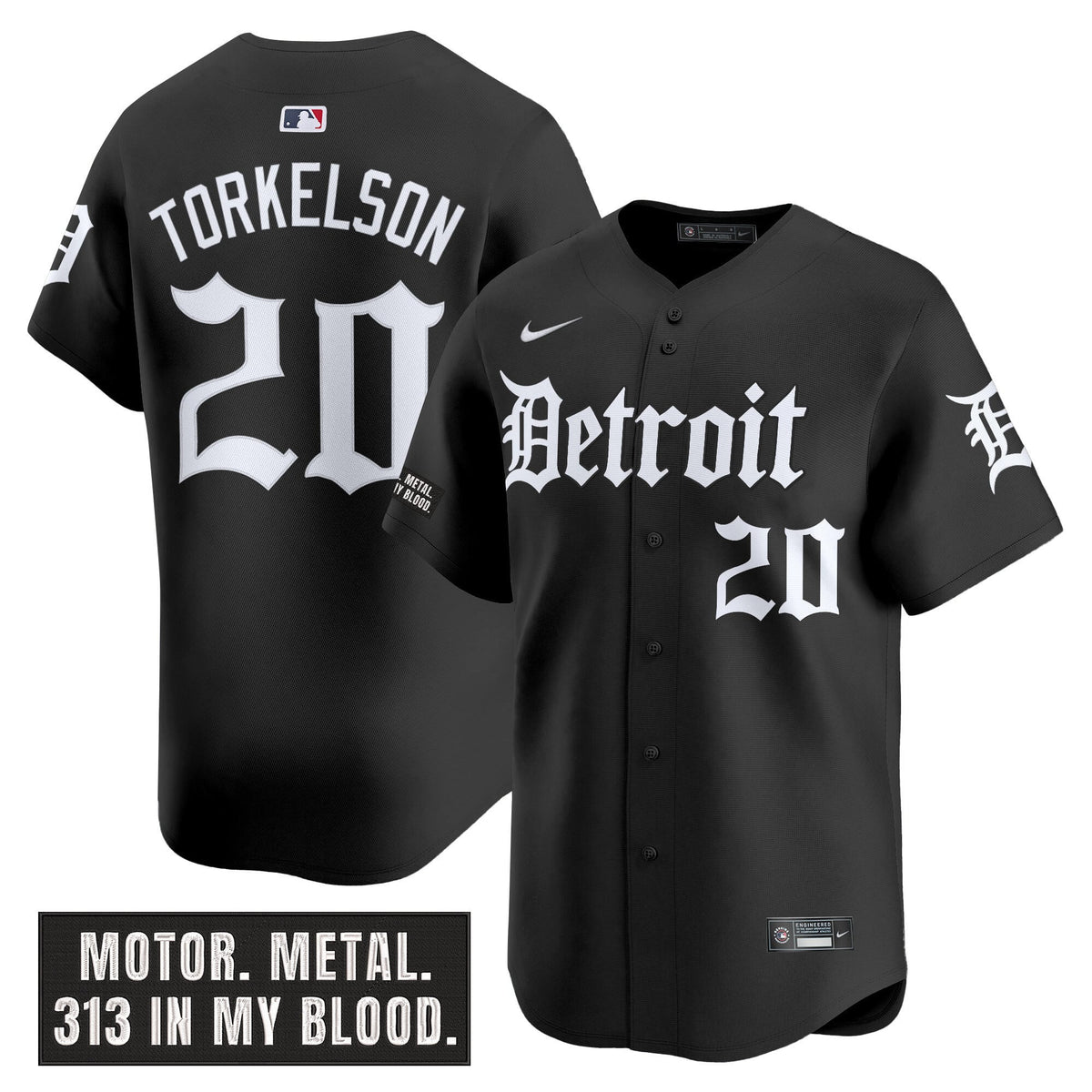Men's Detroit Tigers 'Motor Gothic Edition' Vapor Premier Limited Jersey - All Stitched