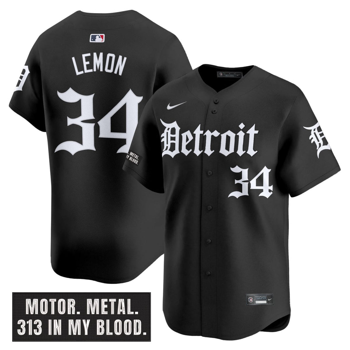 Men's Detroit Tigers 'Motor Gothic Edition' Vapor Premier Limited Jersey - All Stitched