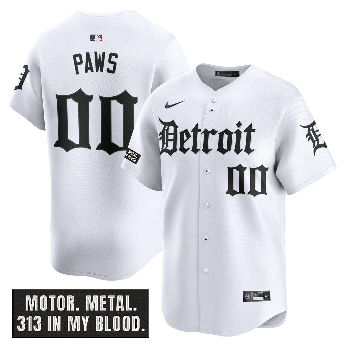 Men's Detroit Tigers 'Motor Gothic Edition' Vapor Premier Limited Jersey - All Stitched