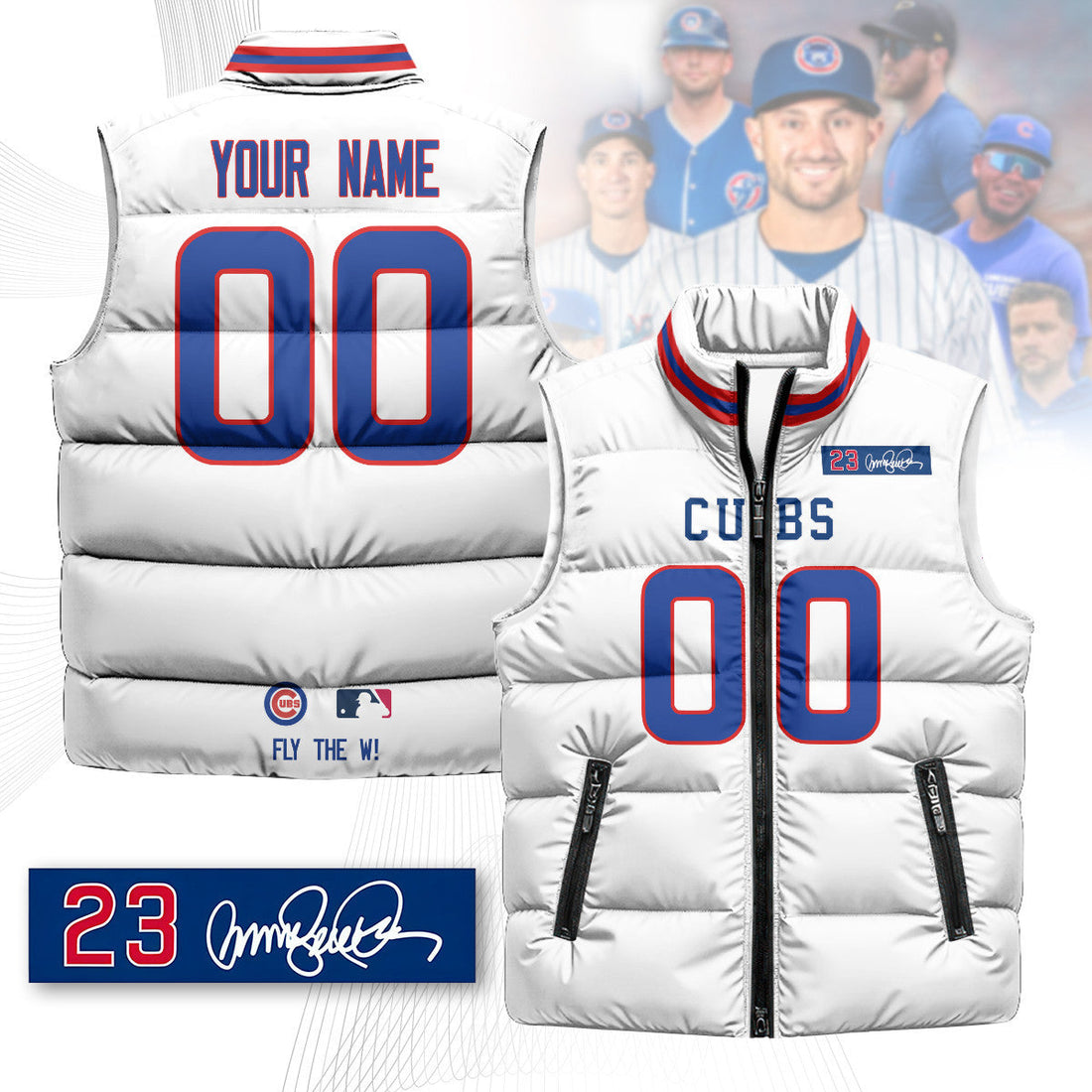 Custom Chicago Cubs Unisex Puffer Vest
