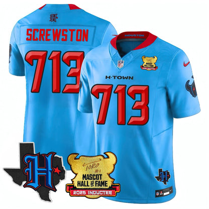 Houston Texans 2025 Mascot Hall Of Fame Jersey - All Stitched