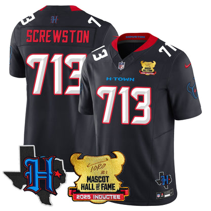 Houston Texans 2025 Mascot Hall Of Fame Jersey - All Stitched