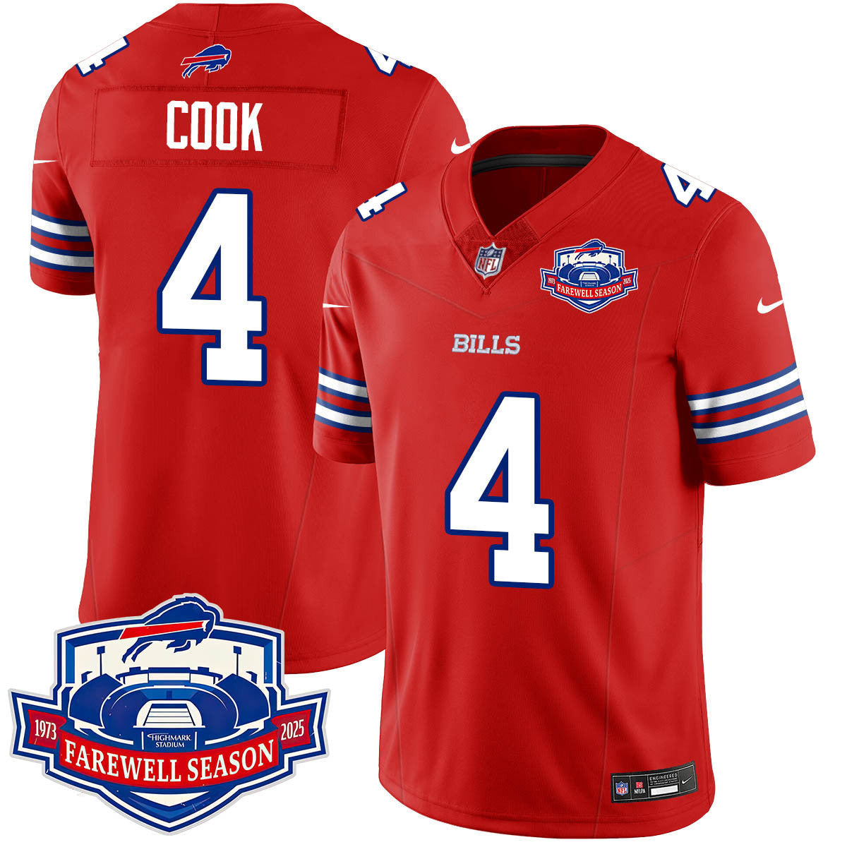 Buffalo Bills 2025 Jersey All Stitched - Farewell to Highmark Stadium