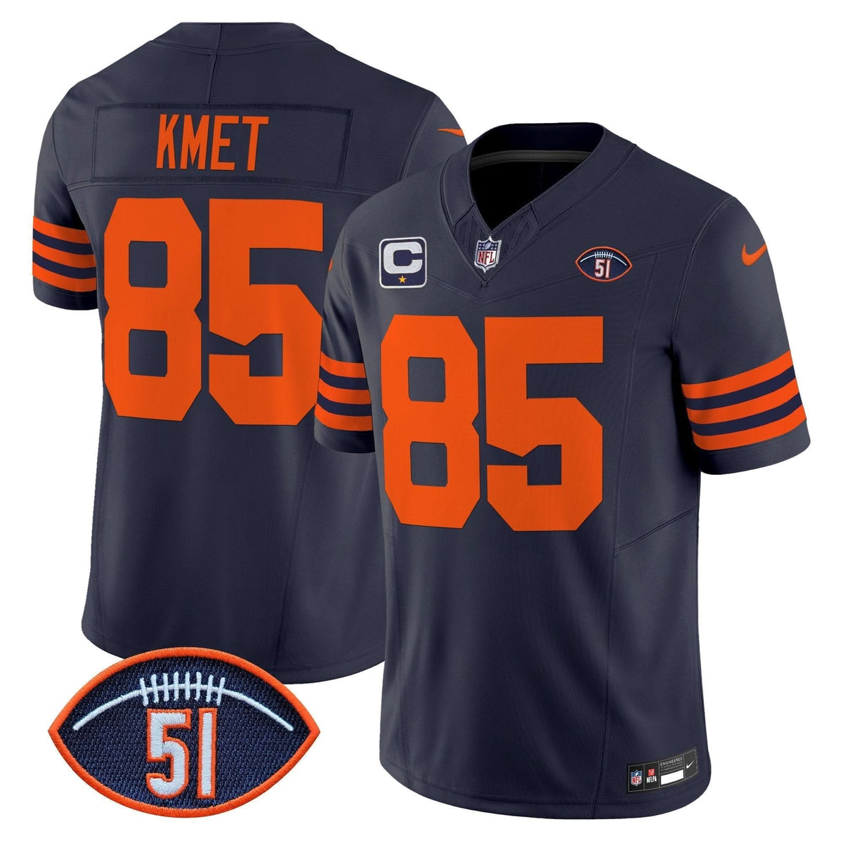 Chicago Bears Dick Butkus Patch Throwback Vapor Limited Jersey - All Stitched