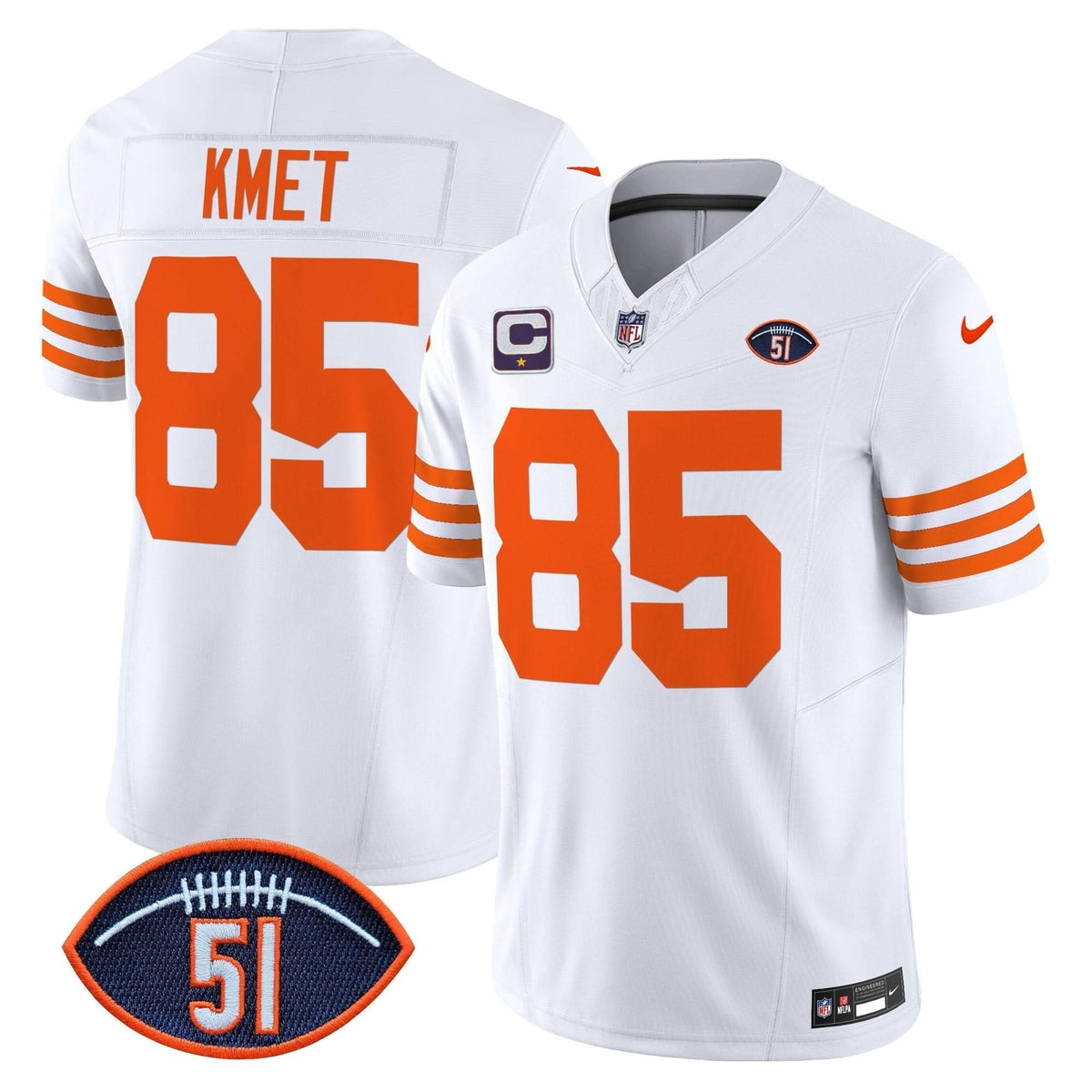Chicago Bears Dick Butkus Patch Throwback Vapor Limited Jersey - All Stitched