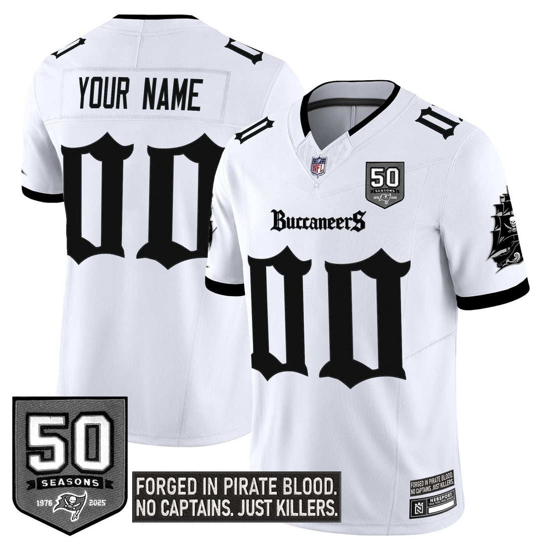 Tampa Bay Buccaneers 'Gothic Pirate Shadows Edition' Limited Custom Jersey - All Stitched