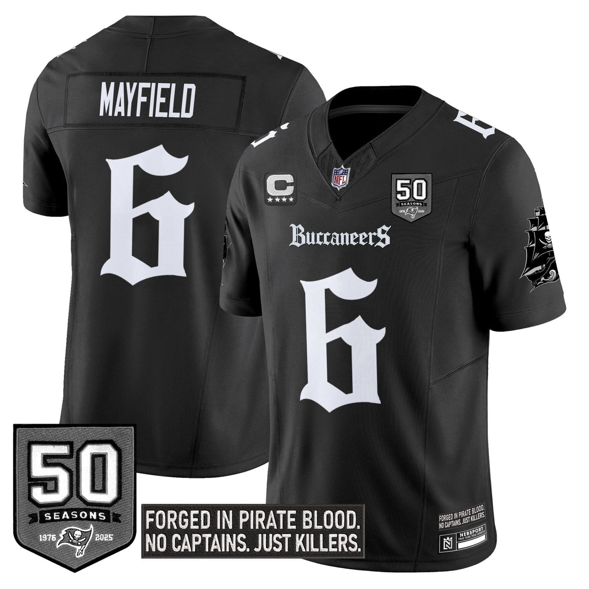 Tampa Bay Buccaneers 'Gothic Pirate Shadows Edition' Limited Jersey - All Stitched