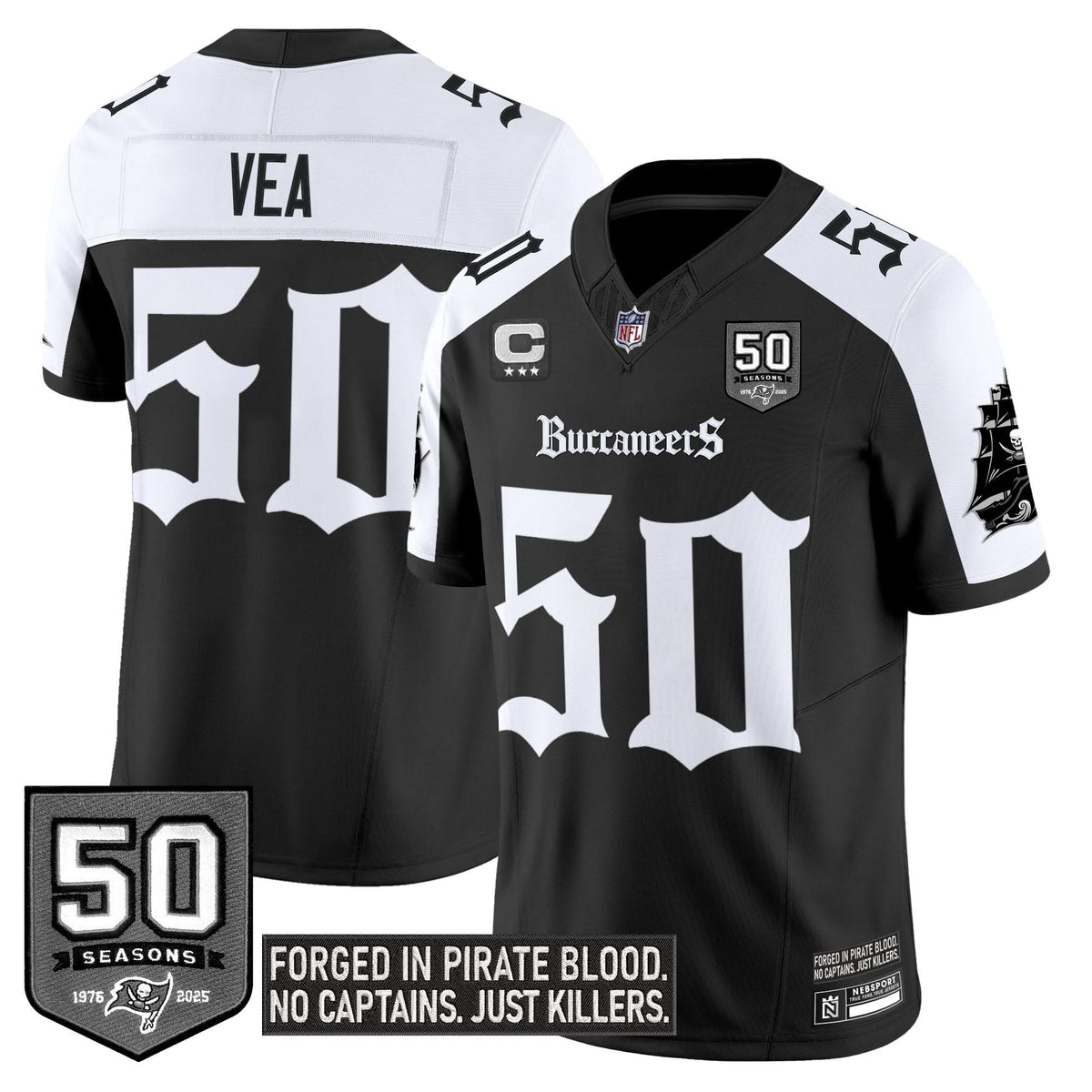 Tampa Bay Buccaneers 'Gothic Pirate Shadows Edition' Limited Jersey - All Stitched