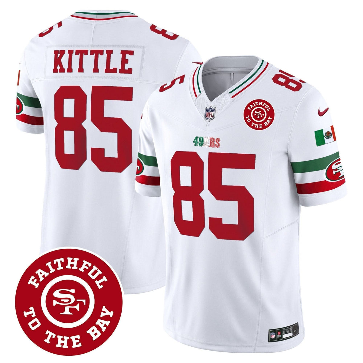49ers Mexico Faithful To The Bay Patch Vapor Jersey - All Stitched
