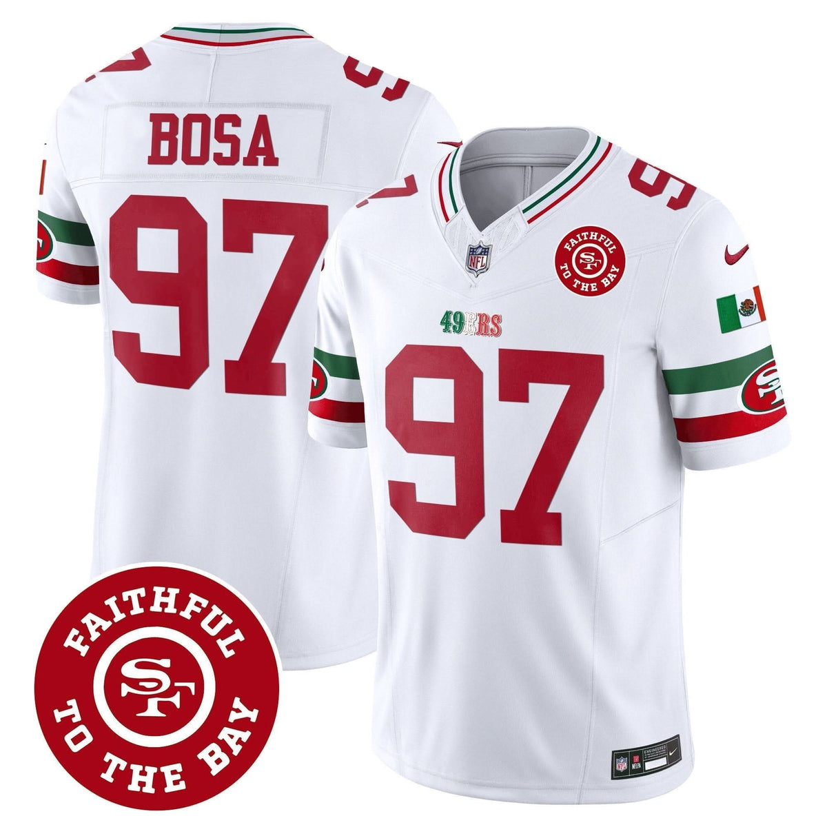49ers Mexico Faithful To The Bay Patch Vapor Jersey - All Stitched