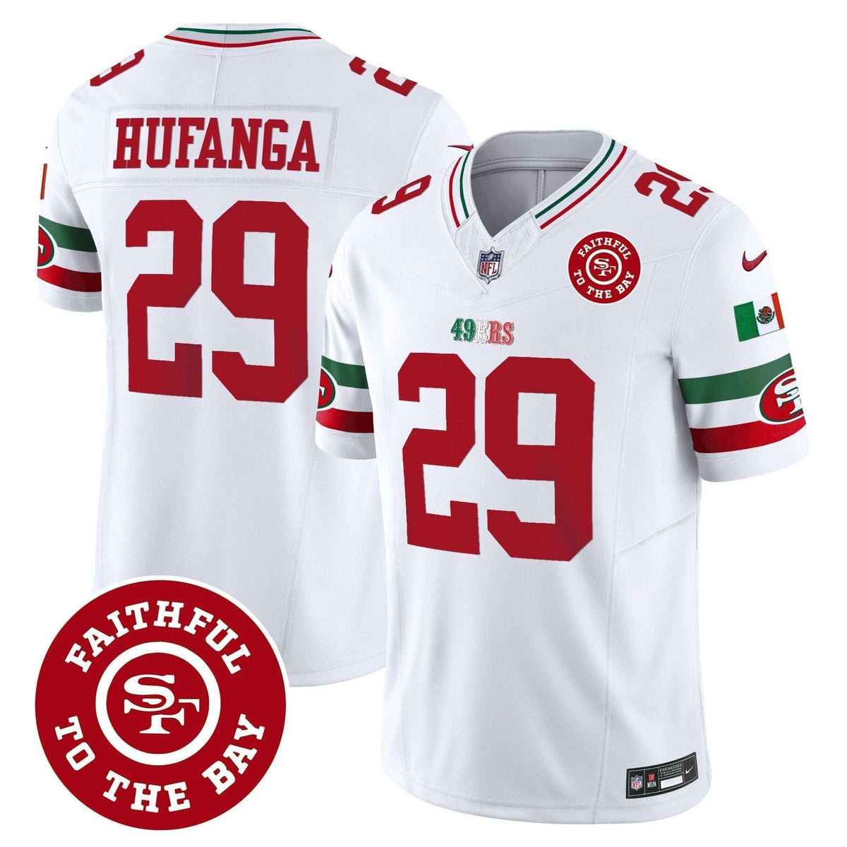 49ers Mexico Faithful To The Bay Patch Vapor Jersey - All Stitched