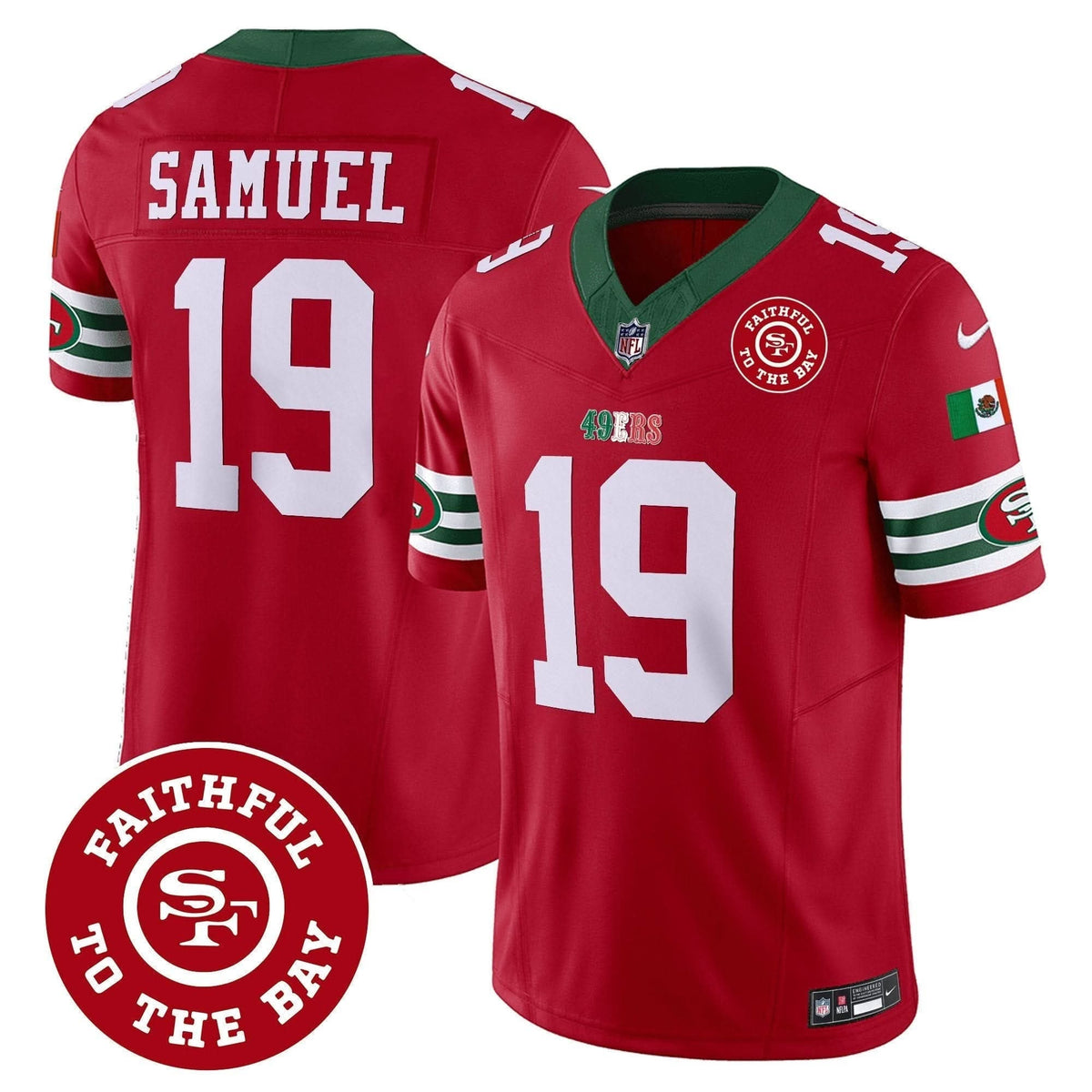 49ers Mexico Faithful To The Bay Patch Vapor Jersey - All Stitched