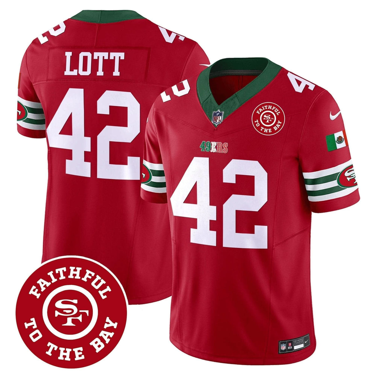 49ers Mexico Faithful To The Bay Patch Vapor Jersey - All Stitched