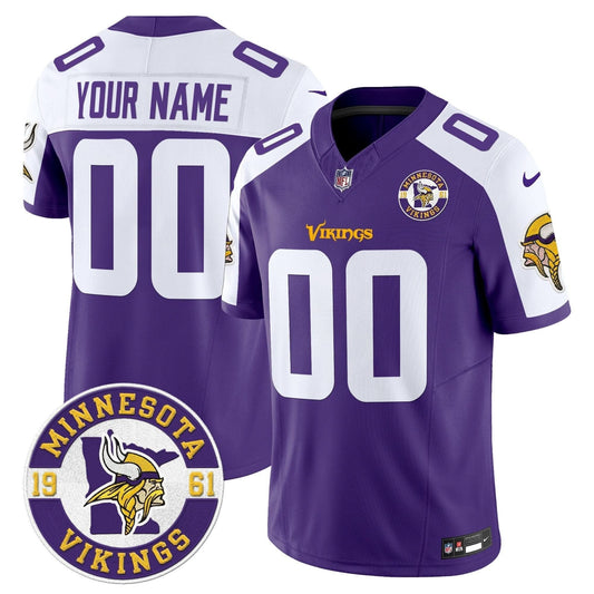 Minnesota Vikings 2024 Vapor Limited Custom Jersey V2 - Est. 1961 Patch - All Stitched
