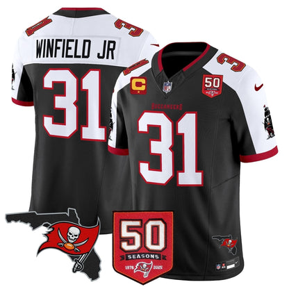 Tampa Bay Buccaneers 50th Season Patch Vapor Limited Jersey - All Stitched