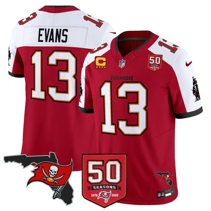 Tampa Bay Buccaneers 50th Season Patch Vapor Limited Jersey - All Stitched