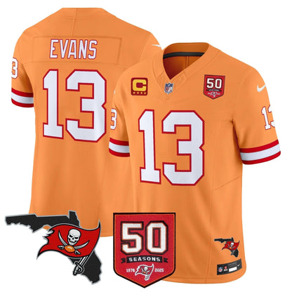Tampa Bay Buccaneers 50th Season Patch Vapor Limited Jersey - All Stitched