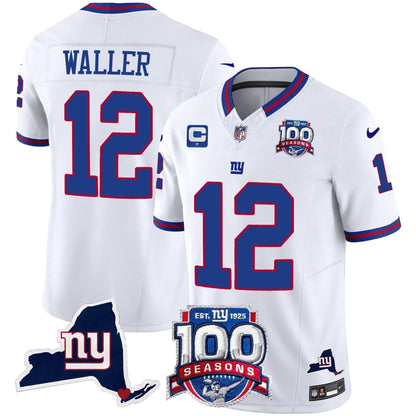 New York Giants 100th Season & State Patch Vapor Limited Jersey - All Stitched