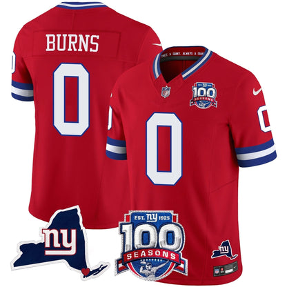 New York Giants 100th Season & State Patch Vapor Limited Jersey - All Stitched