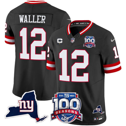 New York Giants 100th Season & State Patch Vapor Limited Jersey - All Stitched