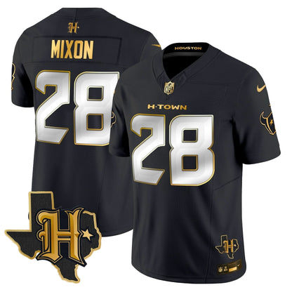 Houston Texans 2024 Texas Patch Gold Vapor Limited Jersey - All Stitched
