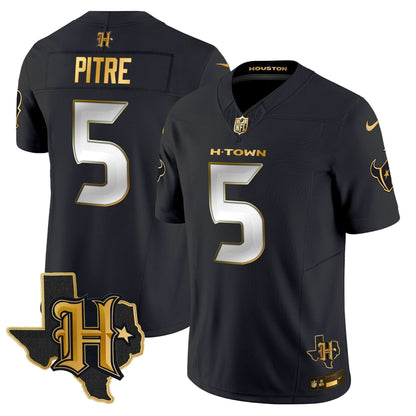 Houston Texans 2024 Texas Patch Gold Vapor Limited Jersey - All Stitched