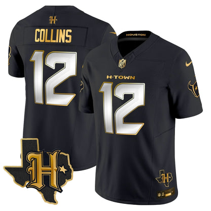 Houston Texans 2024 Texas Patch Gold Vapor Limited Jersey - All Stitched