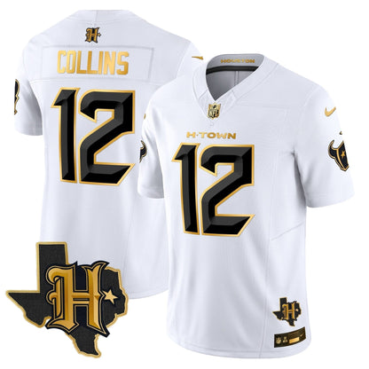 Houston Texans 2024 Texas Patch Gold Vapor Limited Jersey - All Stitched