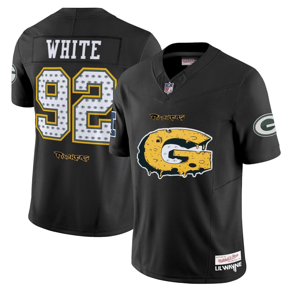 Green Bay Packers 'Cheesehead' x 'Tha Carter VI' Style Vapor Limited Jersey - All Stitched