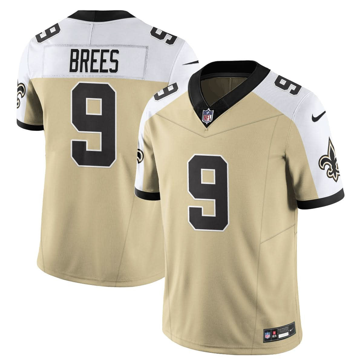 New Orleans Saints Golds Alternate Vapor Limited Jersey - All Stitched