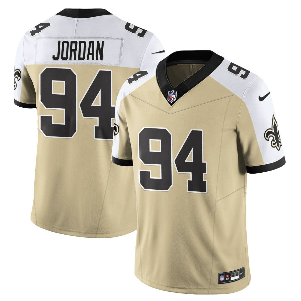 New Orleans Saints Golds Alternate Vapor Limited Jersey - All Stitched