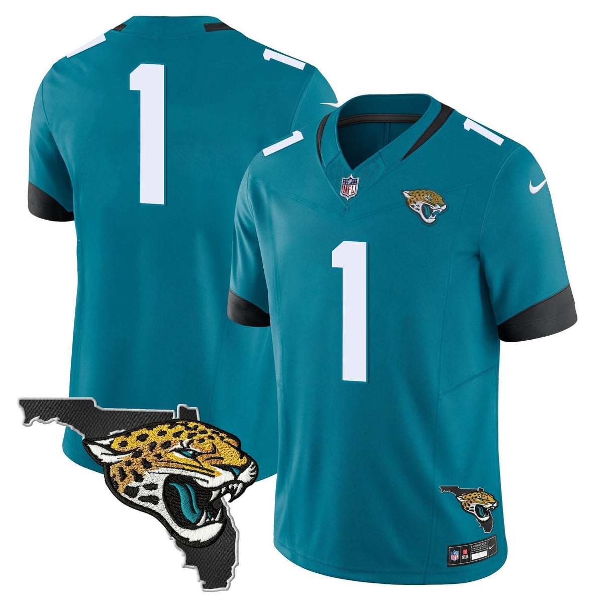Jacksonville Jaguars Florida Patch Vapor Jersey - All Stitched