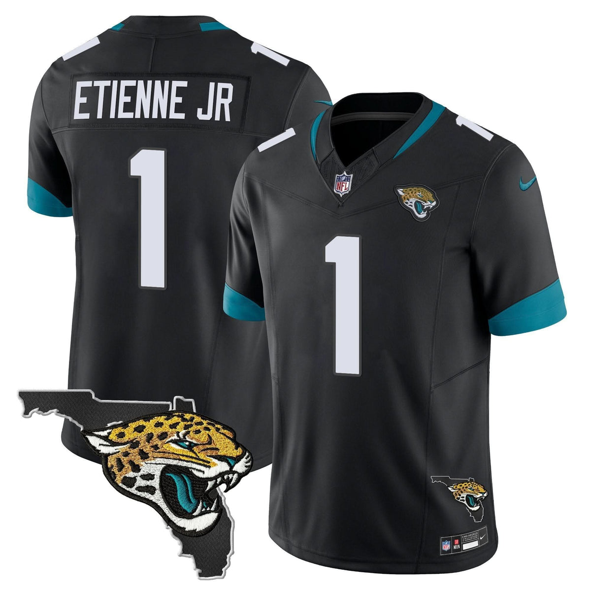Jacksonville Jaguars Florida Patch Vapor Jersey - All Stitched
