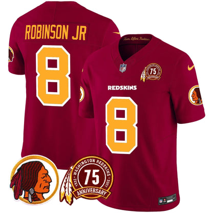 Washington Redskins 75th Patch Throwback Vapor Limited Jersey - All Stitched