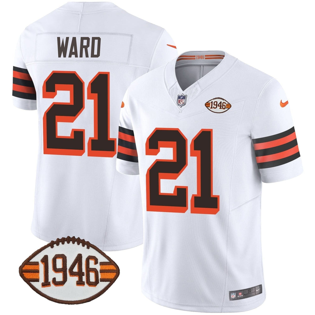 Browns 1946 75th Anniversary Patch Jersey - All Stitched