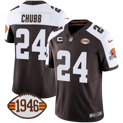 Browns 1946 75th Anniversary Patch Jersey - All Stitched